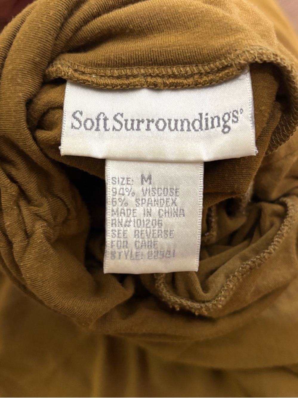 Soft Surroundings PATRITZIA Ruched Cowl Neck Tunic Top Mustard Gold Medium - Picture 4 of 6